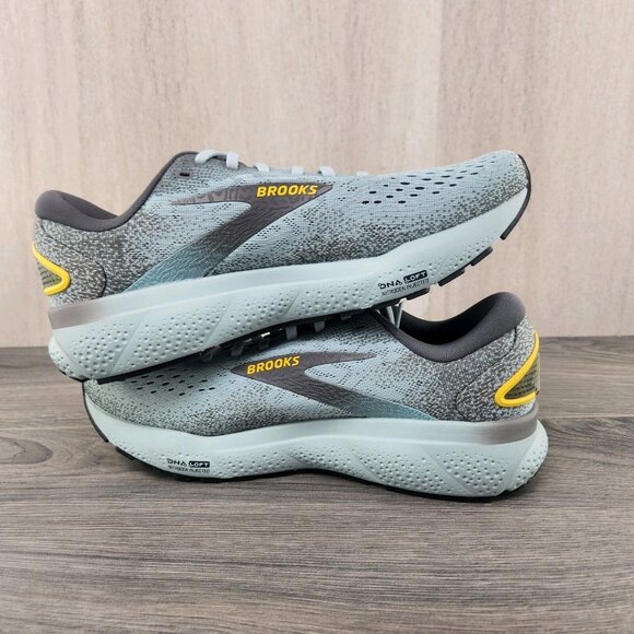 Brooks Ghost 16 Size 9 Mens Cloud Grey Gold Green Running Casual Athletic Shoes